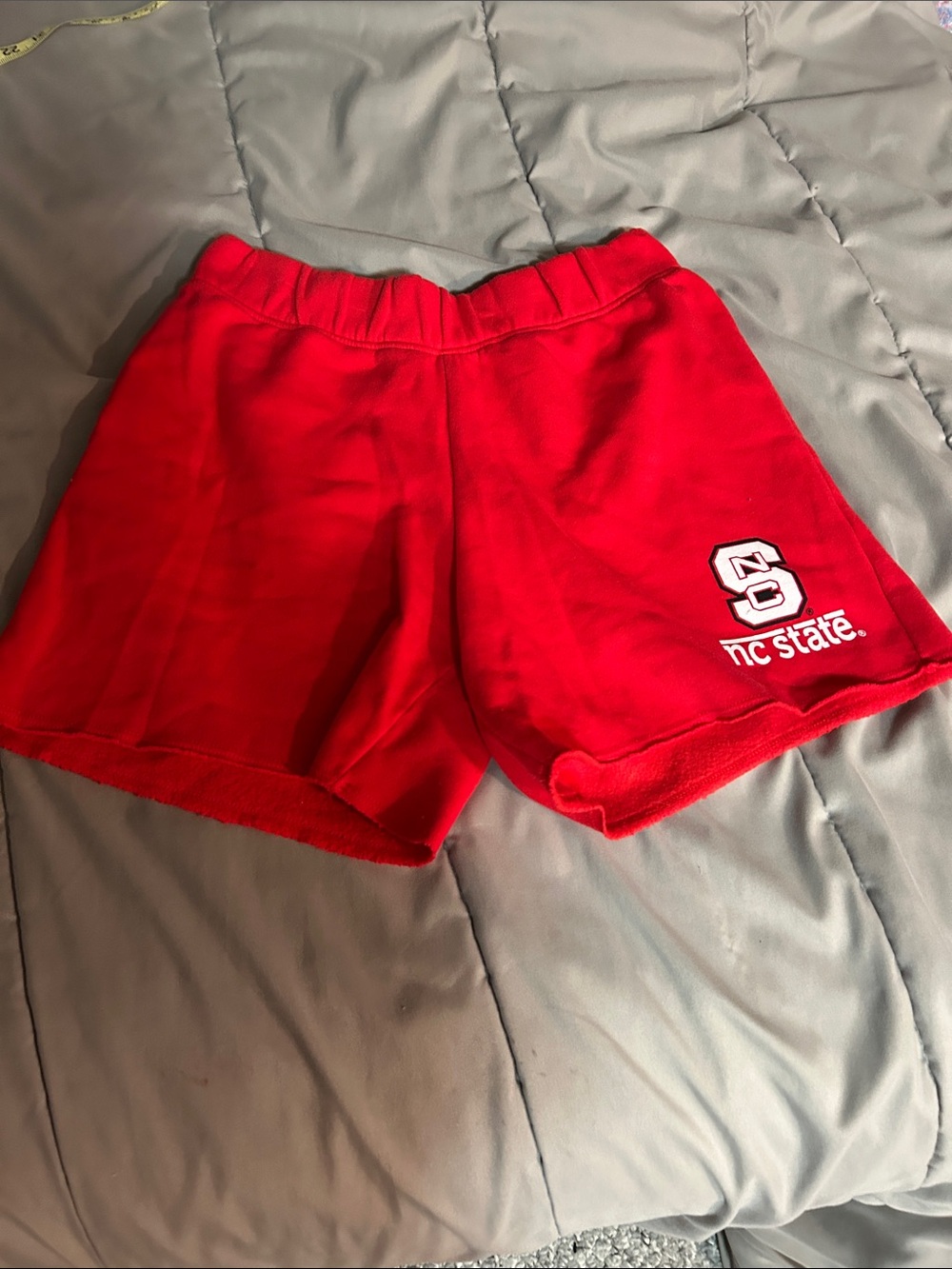 Rivalry Threads Red Women's Athletic Shorts with NC State Logo